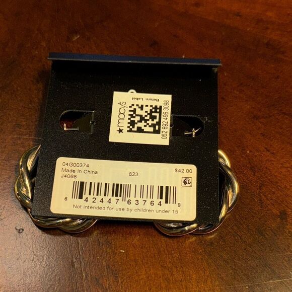 DKNY Twisted Gold Hoop Earrings - Picture 2 of 3